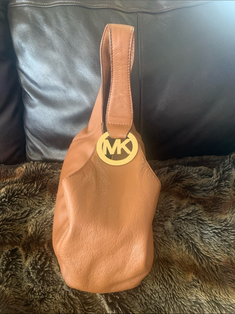Michael Kors Tan Fulton Leather Shoulder Bag